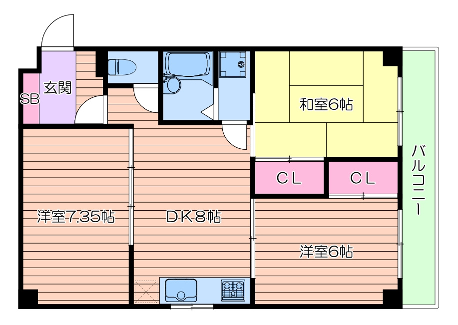 エル三津屋の間取り