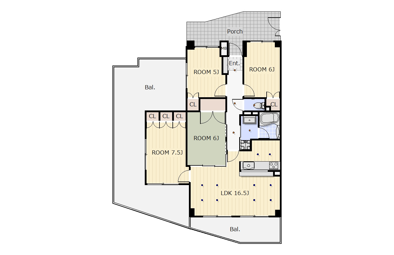 グランコート富雄の間取り