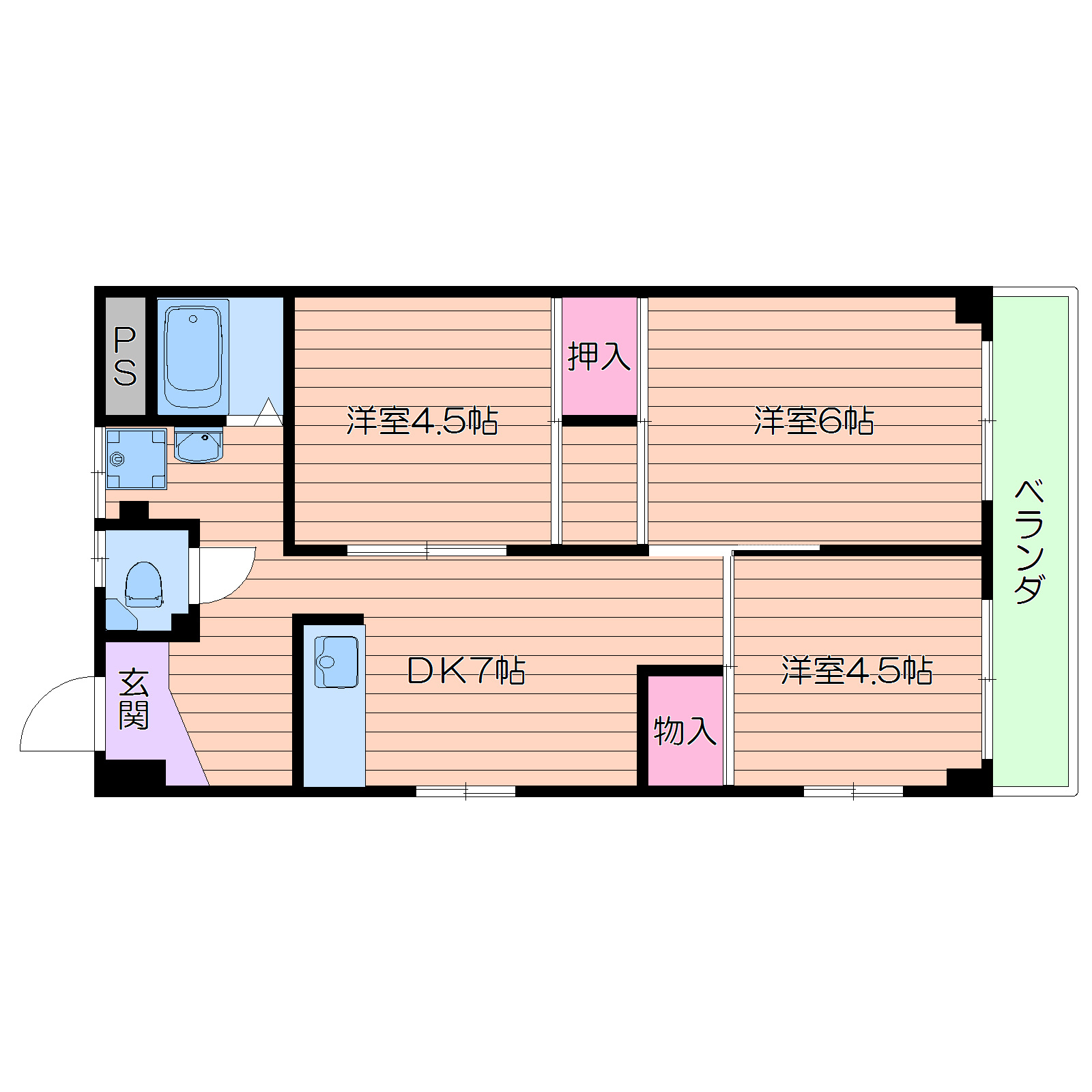 高塚増田ハイツの間取り
