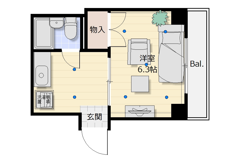 中崎町ハイツの間取り