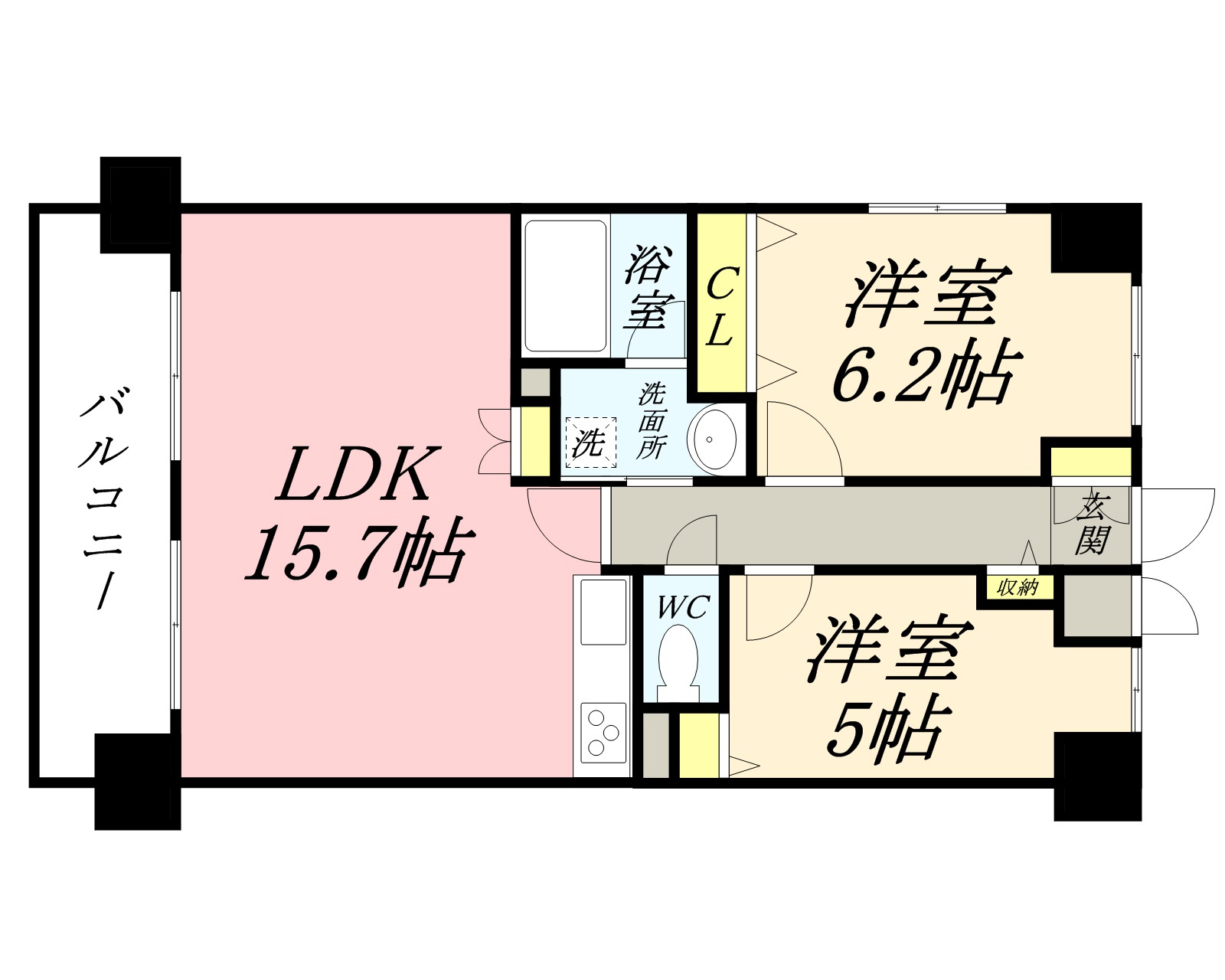 ル・サンク西市の間取り