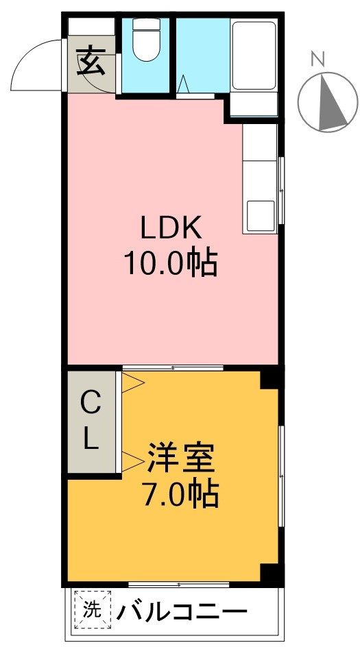 高知市鵜来巣の賃貸マンションの間取り