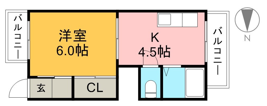 フライハイト朝倉の間取り