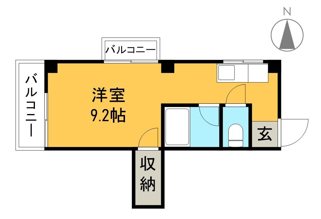 高知市朝倉の賃貸マンションの間取り