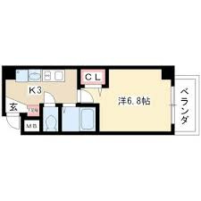 名古屋市中村区竹橋町の賃貸マンションの間取り