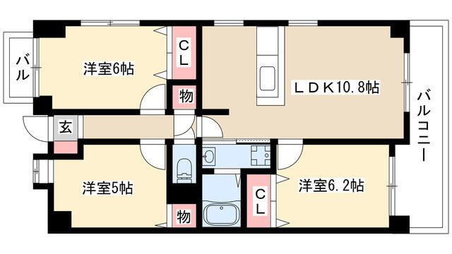 ラヴェーヌつるまいの間取り