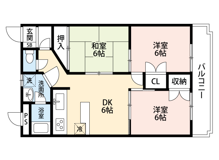 サンコーポ功刀の間取り