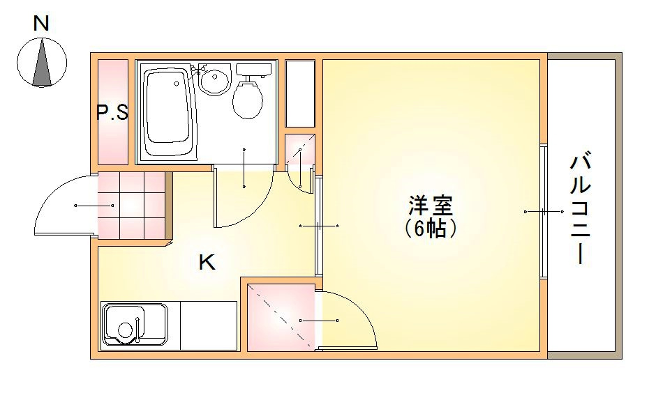 ヤングイン甲府中央の間取り