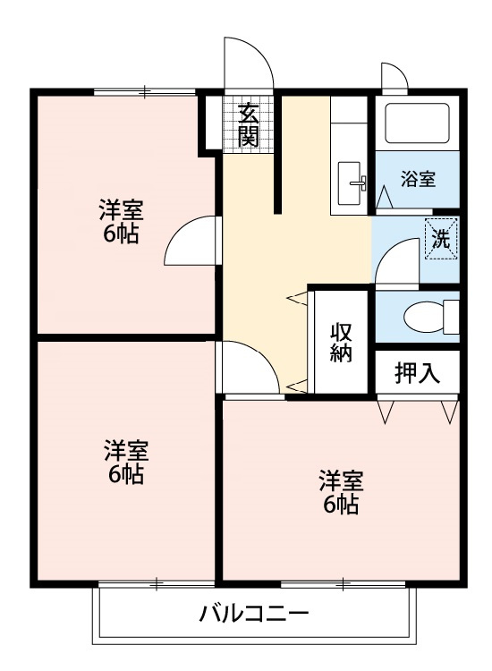 ST甲府・堀之内ハイツC棟の間取り