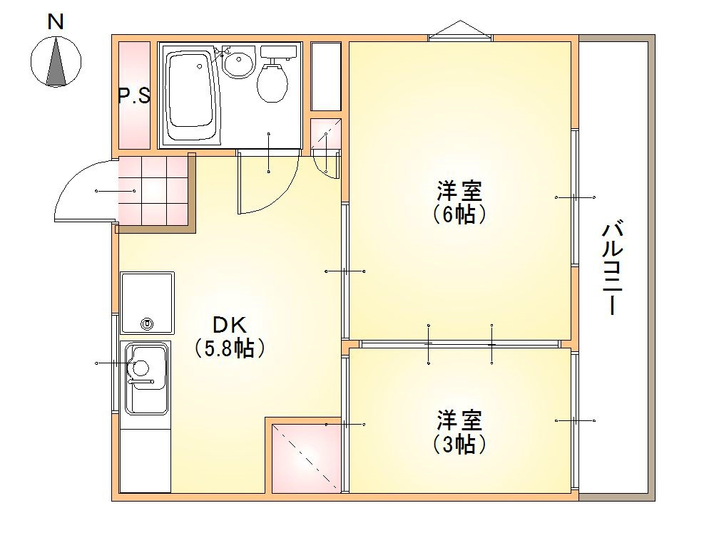 ヤングイン甲府中央の間取り