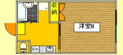 津山市北園町の賃貸マンションの間取り