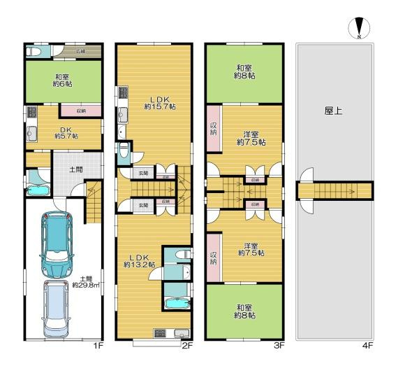 【間取り】 | 城東区諏訪3丁目　中古戸建
