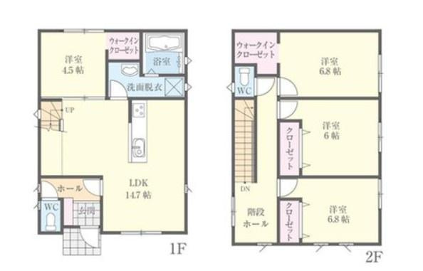 宮崎市村角３ーB　戸建の間取り|【間取り】
4LDK、土地面積/106.92ｍ2、建物面積/99.21ｍ2
