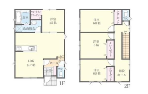 宮崎市村角３ーA　戸建の間取り|【間取り】
4LDK、土地面積/108.72ｍ2、建物面積/99.21ｍ2