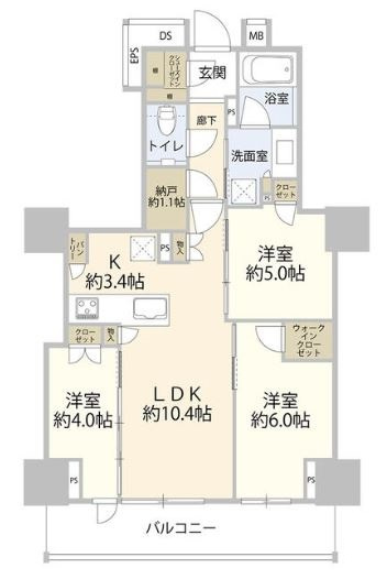 台東区東上野５丁目の賃貸マンションの間取り