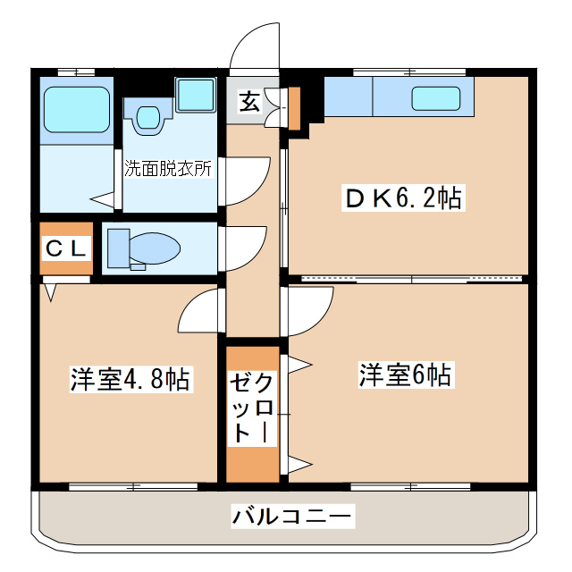 Ｗｉｎ-Ｗｉｎマンションの間取り