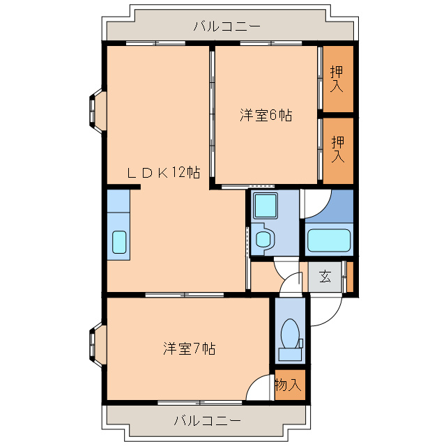 ねぎはらコーポA棟の間取り