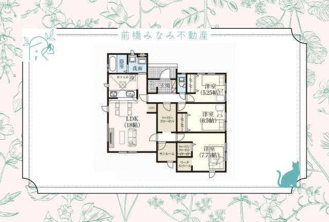 前橋市箱田町2期　３号棟(全３棟)　グラファーレ　新築建売分譲の区画図