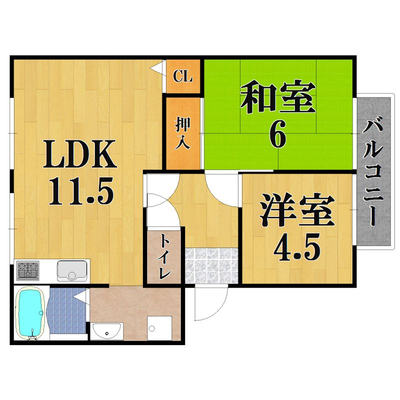 パイン学園前Ⅱの間取り