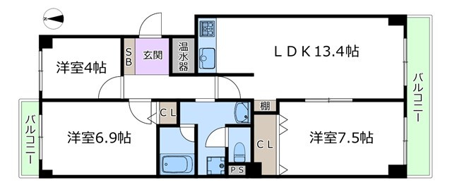 【間取り】 | ユニハイム千里丘1号棟 | エイブルにて取扱い可能な住宅ローンは、全部で10種類以上！お客様にピッタリの住宅ローンを当社のFPよりご案内させて頂きます。住宅ローンのご相談だけでも、お気軽にご相談下さいませ。
