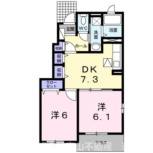 サン・ノーブⅡ木屋瀬の間取り