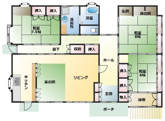 都城市美川町の中古一戸建の間取り