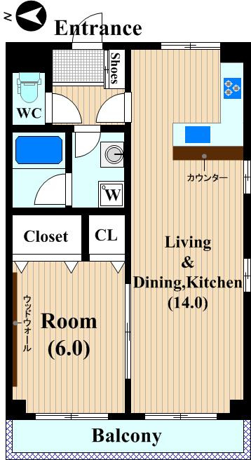 ハイツフィレンツェ208の間取り