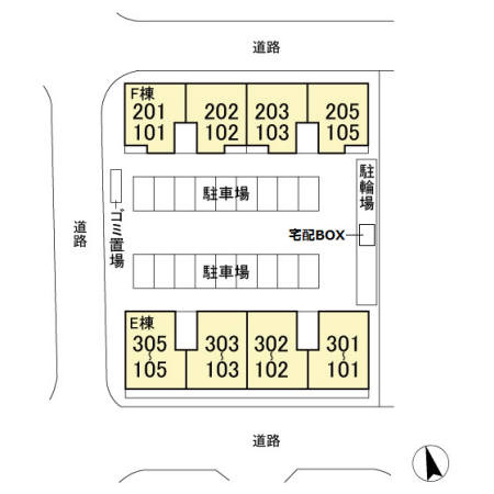 バリスサイト　Ｅの区画図