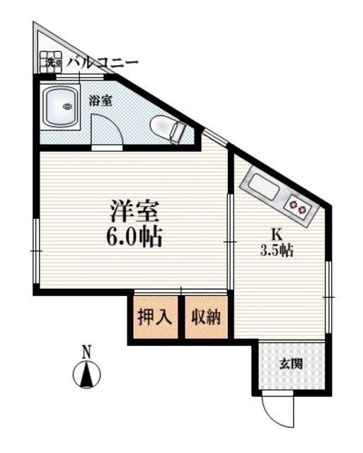 河野ビルの間取り|【間取り】　最上階