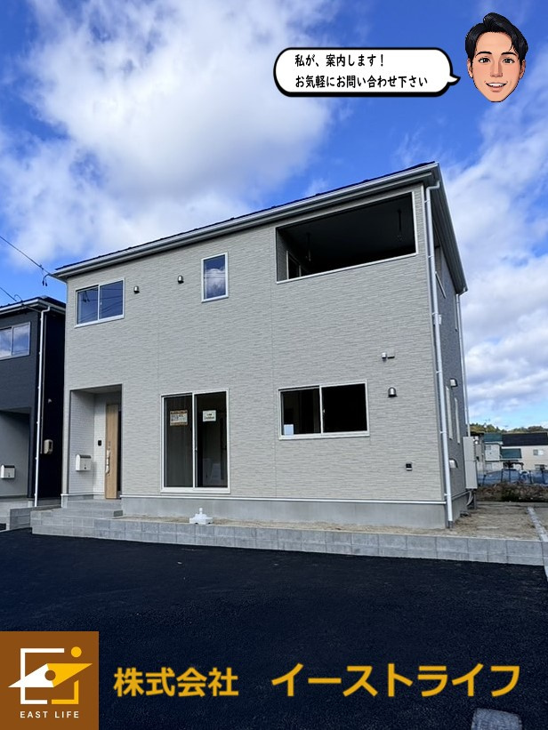 【新築戸建】　いわき市小名浜住吉第4　再販　ラスト1棟の外観|3号棟建物完成いたしました！随時ご案内できます！お気軽にご連絡ください！