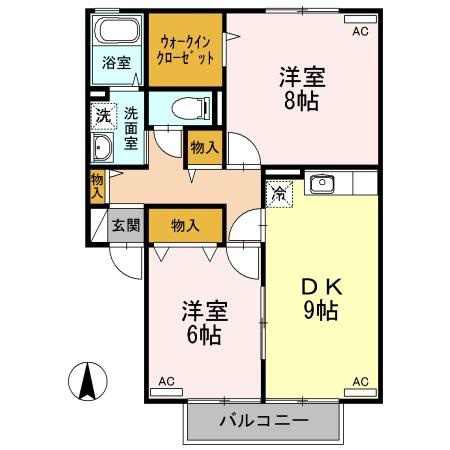 Ｓｔｒｅａｍ　Ｖｉｌｌａｇｅ　Ｂ棟の間取り