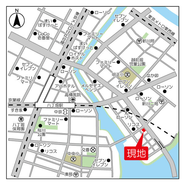 ザ・パークレックス新川の地図