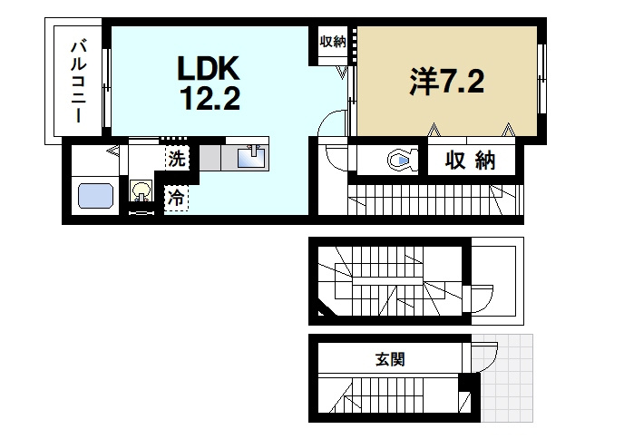 ステラの間取り|ゆとりのあるお部屋が魅力的な1LDKです