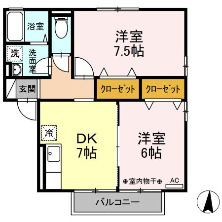 カーサ・リリー Ｂの間取り