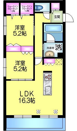 Ｌｅｓ　ｂｏｉｓ　レボアの間取り|★南西角部屋２面窓★