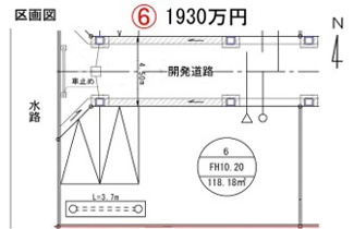 【区画図】 | 川越市木野目　建築条件なし売地　JR川越線『南古谷駅』徒歩18分　【牛子小学区】
