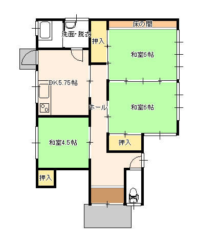 山の下町丸山貸家の間取り