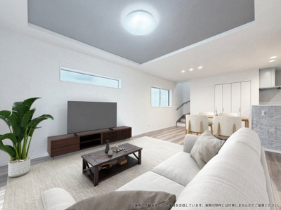 【居間・リビング】 | 【LDK　CG家具設置イメージ】
※画像内に含まれる家具家電はCGで作成したイメージです。実際の物件には付帯しません。