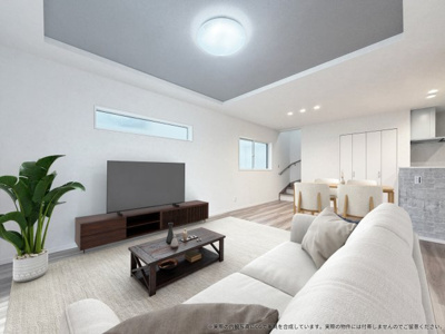 【居間・リビング】 | 【LDK　CG家具設置イメージ】
※画像内に含まれる家具家電はCGで作成したイメージです。実際の物件には付帯しません。