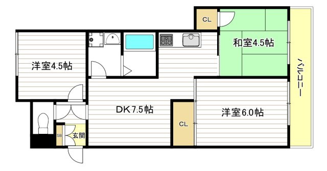 グレースハイム上住吉の間取り