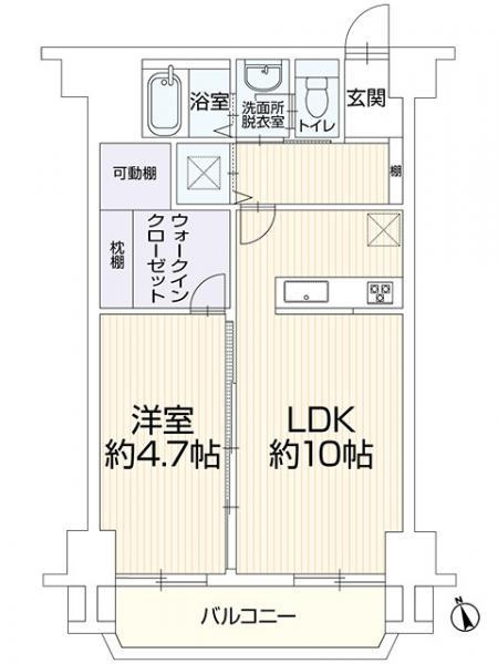 福岡市博多区祇園町の中古マンション|間取り 