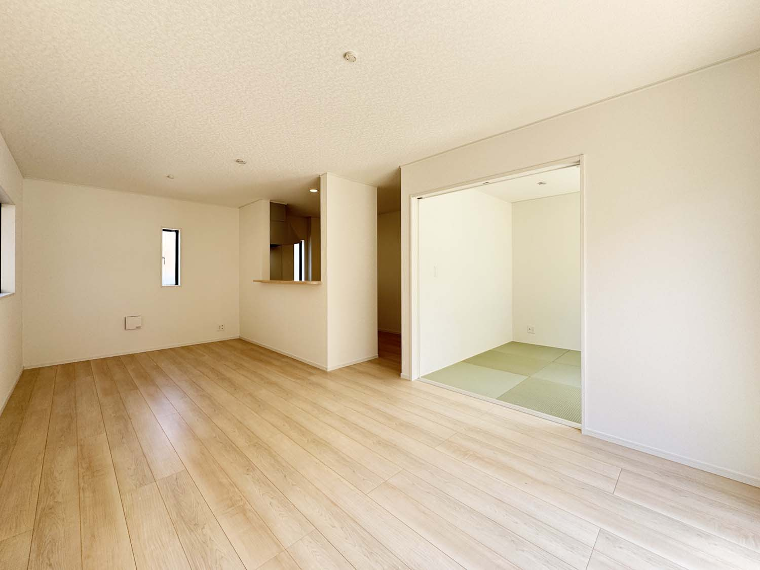 耐震+制震の家 新涯町4丁目：住宅性能取得物件：1号棟の居間・リビング|広々ＬＤＫ 
