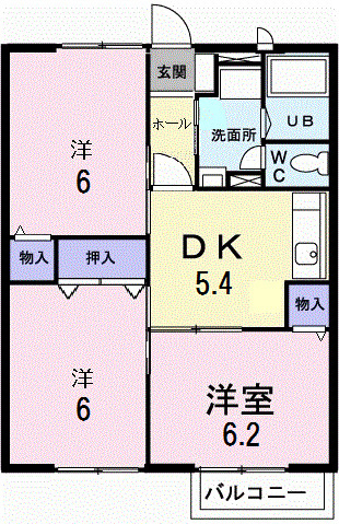 オークヒルズＣの間取り|使い勝手の良い間取りです♪