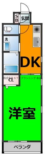 仲介手数料０円！パレスサイド泉の間取り