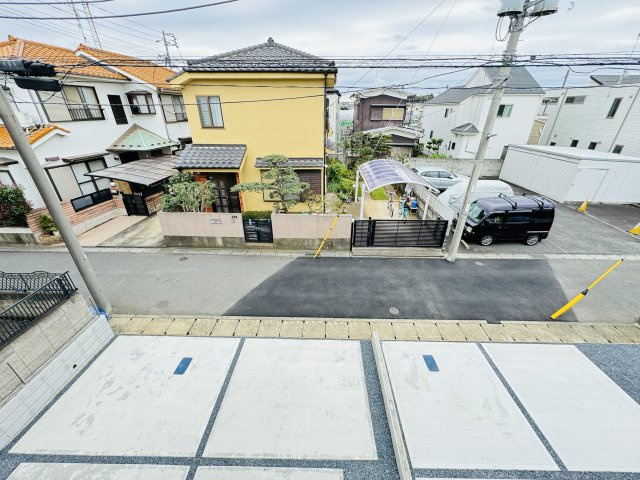 市川市八幡６丁目新築戸建【北方小学校：9分】の展望|バルコニーより道路側眺望