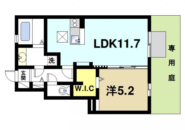 エスポワール　Ⅱ（大森町）の間取り|ゆったりと暮らせる2LDKの間取りです。