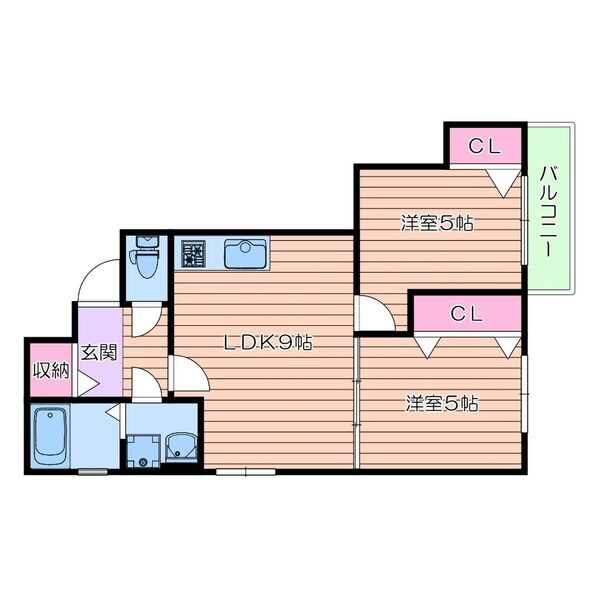 東大阪市松原１丁目の賃貸マンションの間取り