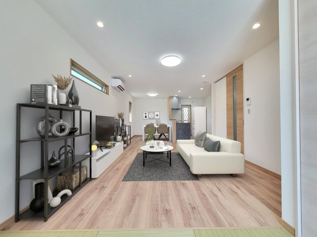 直川小学校前・新築戸建の居間・リビング|家具小物はイメージです。