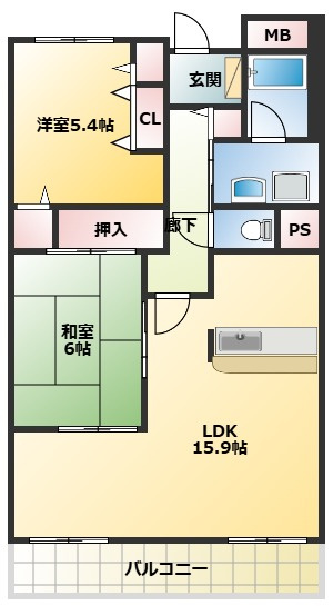 ラポール忍ヶ丘の間取り