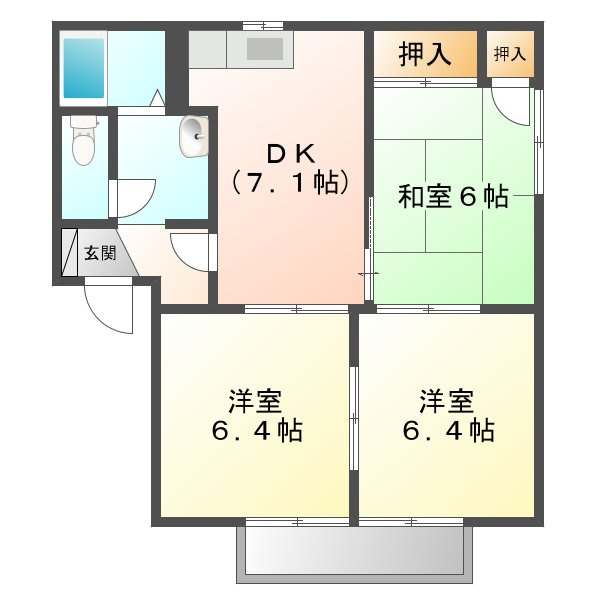 カトレアハイツ　Ｃの間取り